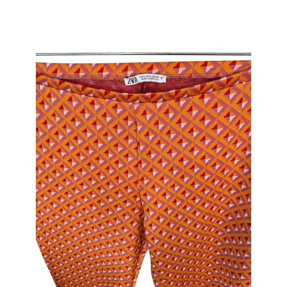 ZARA Jacquard Geometric Print Flared Knit 70s Trousers Pants Size Large EUC - Picture 5 of 6